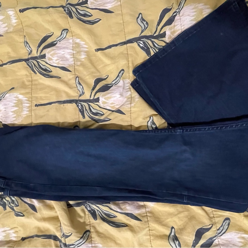 Free People Navy Straight-Leg Jeans